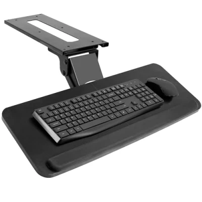 Bild av VIVO Justerbart datortangentbord och mus plattformsbricka ergonomisk under bord skrivbord montering låda underskrivbord hylla (MOUNT KB03B).