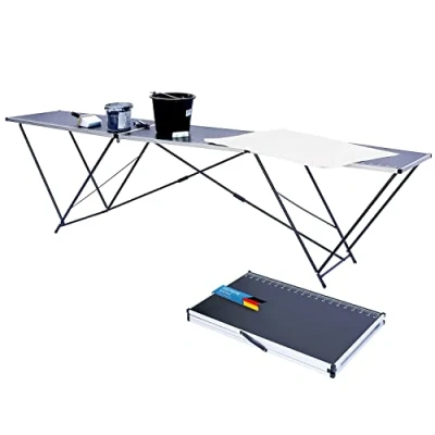 Bild av Vikbord, multifunktionsbord, campingbord, marknadsbord, höj och tapetseringsbord, sidobord för camping i trädgården festivaler, marknader med mera (Professionellt bockbord 3 meter)