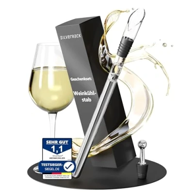 Bild av SilverRack Flaskkylare för vin, champagne och champagneflaskor rostfritt stål vinkylstång kylstav vinflaskor vinkylare stav med pip stängning timmar kylning