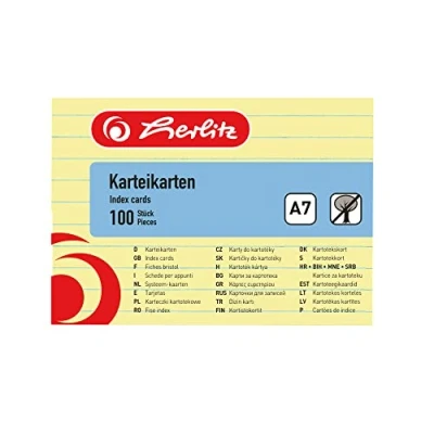 Bild av Herlitz A7 indexkort gul