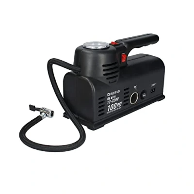 Bild av Ferrestock CA105 minibilkompressor, DC 12 V och 220 med inbyggd tryckmätare