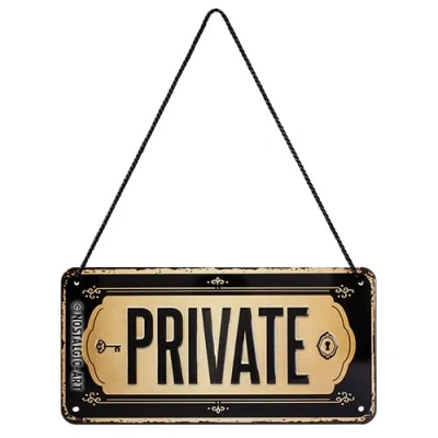 Bild av Nostalgic Art Plåtskylt i retrostil för upphängning, Private Varningsskylt som presentidé, av metall, Deko vintagedesign, 10 x 20 cm