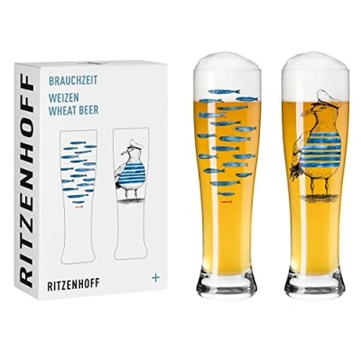 Bild av RITZENHOFF 3481007 veteölglas 500 ml set om 2 serie brukstid, nr 7, stycken med flerfärgat digitalt tryck