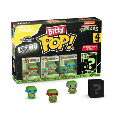 Bild av Funko Bitty Pop! Teenage Mutant Ninja Turtles 8 bitars Raphael, Donatello, Leonardo och en överraskande minifigur 2,2 cm (0,9 tum) TMNT samlarobjekt presentidé TV fans