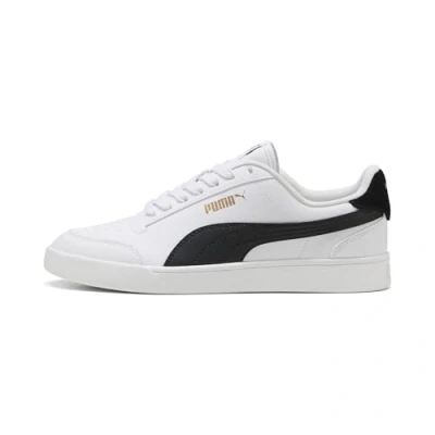 Bild av Puma Unisex Shuffle Sneaker, vit svart lag guld, 38.5 EU