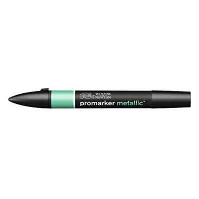 Bild av Winsor &amp; Newton 0206694 ProMarker metallic, professionell layoutmärkpenna 2 spetsar, fin och bred för ritningar, design layouter metallisk grön