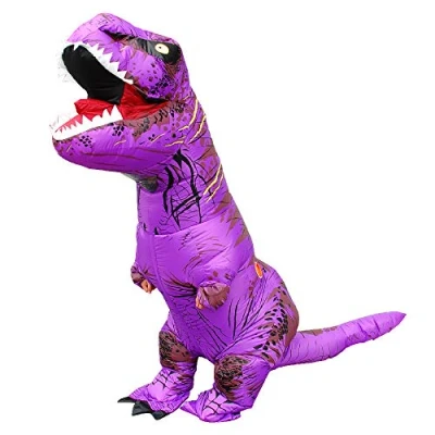 Bild av JASHKE Utomjording dräkt, T rex kostymer, uppblåsbar dinosauriekostym, maskeraddräkt för vuxna (lila)