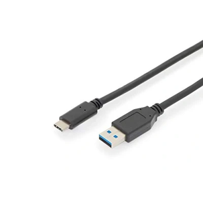 Bild av DIGITUS USB 3.2 Gen2 anslutningskabel 1,0 m A (Pl) till C 10 Gbit/s svart