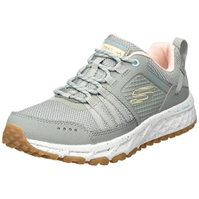 Bild av Skechers Dam 180061 OLV Trekking Low Cut, Olivläder nät ljusrosa trim, 41 EU