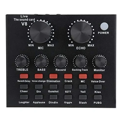 Bild av V8 Live ljudkort, Bluetooth Voice Changer Karaoke ljudkort för mobiltelefon/dator/headset