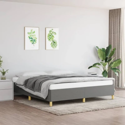 Bild av vidaXL Ramsäng mörkgrå 180x200 cm tyg, dubbelsäng, säng, säng ram, dubbelsängar, sängar, ramar, resårmadrass, resårmadrasser, pocketersårmadrass