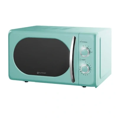 Bild av Grunkel mikrovågsugn med 20 l kapacitet MW i vintagedesign och 5 effektnivåer upptinings timerfunktion 700 W (blå)