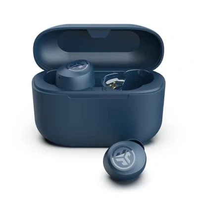 Bild av JLab Go Air Pop+ True Wireless Earbuds, In Ear Hörlurar, Bluetooth 35H Speltid, Hörlurar med Mikrofon, USB C Laddningsetui, Dual Connect, EQ3 Ljud, Marinblå