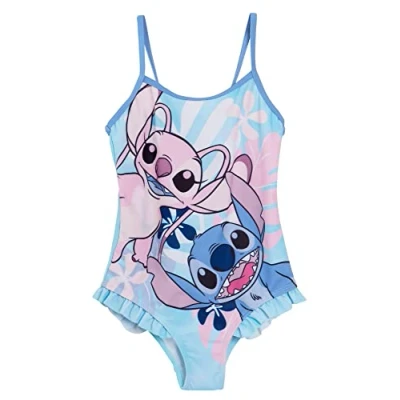Bild av Disney Stitch baddräkt för flickor, ängel i ett stycke barn, strand och poolkläder., Färg: blå, 11 12 �r