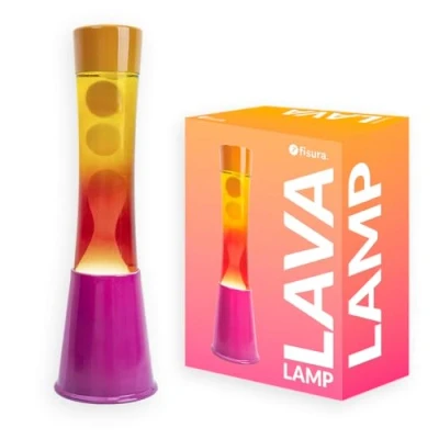 Bild av Fisura Lavalampan i Rosa och orange gradient. bas, glas Med gradienteffekt topp. Avkopplande effektlampa. extra glödlampa. 11 cm x 39,5 cm.