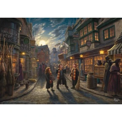 Bild av Schmidt Spiele 58548 Wizarding World, Harry Potter, Diagon Alley, Thomas Kinkade, 1000 bitar pussel, flerfärgad