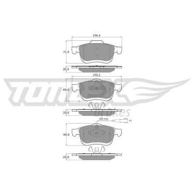 Bild av TOMEX brakes TX 16 63 Jeu de plaquettes frein Essieu avant contact signal d&#039;usure inclus FIAT: Doblo II Van / Break, I Cargo