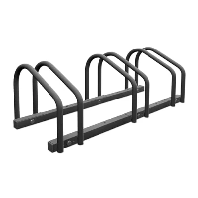 Bild av Relaxdays, 3 cyklar, golvparkering av stål, däckbredd 60 mm, ställningsställ, cykelstativ, antracit, 1 st
