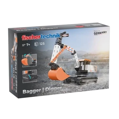Bild av fischertechnik Digger 576104 pedagogisk byggleksak, grävmaskins leksakssats för barn från 7 år, orange
