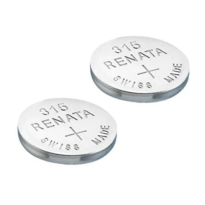 Bild av 2 x Renata klockbatterier tillverkad i Schweiz Battericellen innehåller inget kvicksilver 1,55 V knappbatteri lång livslängd flera modeller tillgängliga