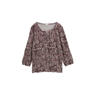 Bild av TOM Tailor Crinkle MIT Muster Blus, Storlek: XS, Dark red abstract dot design