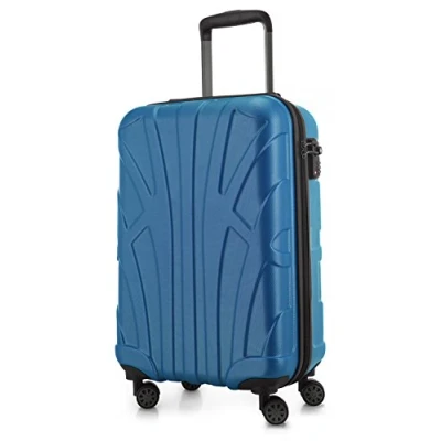 Bild av Suitline Koffer i 3 Größen, Vagnset Rollkoffer Hartschalen Reisekoffer (55 cm, 66 76 cm) Zwillingsrollen, 15 Verschiedene Farben, Cyanblue, 55 Handbagage