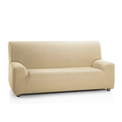 Bild av Martina Home Tunez, elastiskt soffskydd, kanvas (50% polyester, 45% bomull, 5% elastan), beige, 3 sits (170220 cm bredd)