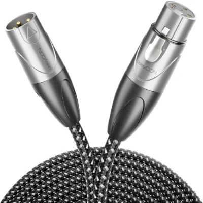 Bild av deleyCON 2m Mikrofonkabel XLR Hane till Hona (Studiokvalitet, OFC Koppar) För Mikrofoner, Förstärkare, Mixerbord, Inspelningsstudior, Högtalare, Aktiva Högtalare 3 Poler