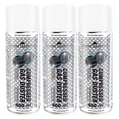 Bild av AABCOOLING Home&amp;Office Compressed Gas Duster 3x400ml PC Dusterburk för rengöring av dator, tangentbord och annan kontorsutrustning, renare, tryckluftsburk, luftfläkt, tangentbordsspray, prime K3