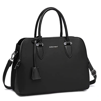Bild av David Jones Dam Handväska Bugatti Tote Shopper Väska PU Läder Axelväska Många Fickor Dragkedja Axelremsväska Kvinnor Mode Elegant Handtag Svart