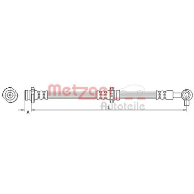 Bild av METZGER 4110848 Flexible De Frein 625 M10 x 1 NISSAN: Qashqai / Qashqai+2 I, 2