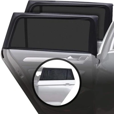 Bild av Caramaz Solskydd för Babyauto med UV skydd, 2 delar, kärleksfullt tryck, Täckning utan mellanrum, Storlek L