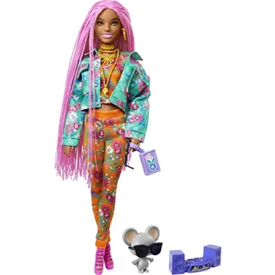 Bild av Barbie GXF09 Extra docka med rosa flätor, ålder 3+