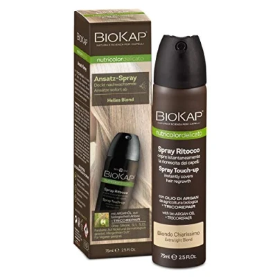 Bild av BIOKAP Touch Up Metod Spray 75 ml Ljusblått Grå inställning dölja på 1 sekund håller till nästa hårtvätt Ekologisk arganolja TricoREPAIR komplex