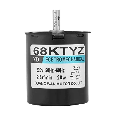 Bild av Synkronmotor 68KTYZ AC 220 V 28 watt Permanentmagnet med l?g hastighet CW/CCW 2,5/20/30/110 varv/min H?gt vridmoment klo pol f?r skivspelare rotisserie (2,5 RMP)