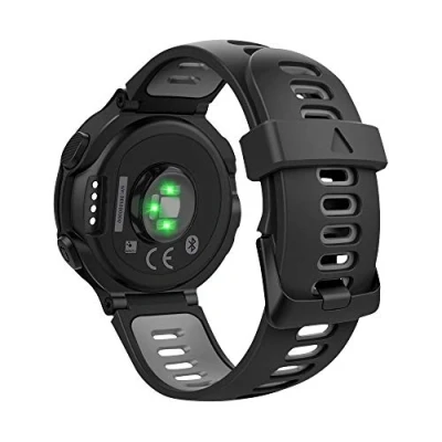Bild av MoKo Klockarmband kompatibelt med Forerunner 735XT/220/230/235/235 Lite/620/630 Smart Watch, mjuk silikon justerbar ersättningsrem passar Approach S20/S6/S5 svart och grå