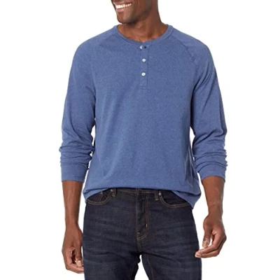 Bild av Amazon Essentials Men&#039;s Långärmad Henley skjorta med normal passform (finns i Big &amp; Tall), Blå ljung, S