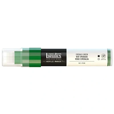Bild av Liquitex 4610450 Professional Paint akrylfärger märkpenna för ritning, målning på papper, duk, textilier, bred spets, linjebredd 8 15 mm smaragdgrön