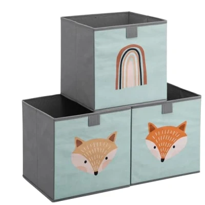 Bild av Navaris barn Storage Box 3 Set Hylllagring 28 x cm Toy 3x Foldbar Animal Motiv Boxes With Handle