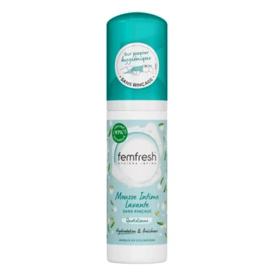 Bild av Femfresh Dagligt tvättmedel, sköljfritt intimskum, med extrakt av sheasmör och havremjölk, 50 ml