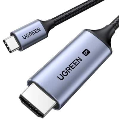 Bild av UGREEN USB C till HDMI 2.1 kabel 8K@60Hz 4K@240Hz Typ Ultrahöghastighetskabel HDR HDCP 2.3 Thunderbolt 4/3 Kompatibel med iPhone 16, Mac mini M4, MacBook Pro/Air, iPad Pro, Galaxy S23(3M)