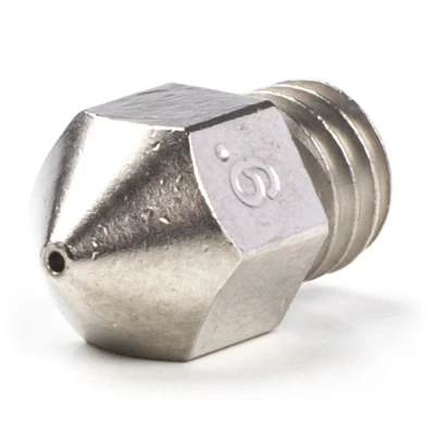 Bild av Micro Swiss HW NOZ MK8 06 pläterade slitstarka munstycken i mässing, 1,75 mm, (Makerbot) 0,6 ljus nickel