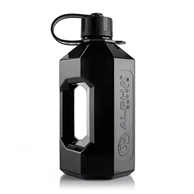 Bild av Alpha Designs XXL gymvattenflaska 2 L 2,4 liter / 400 ml stor kanna BPA fri och läckagesäker fat rök