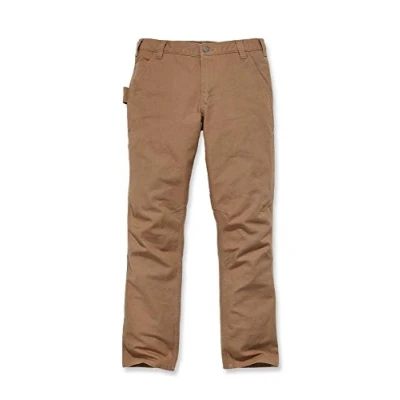 Bild av Carhartt Herr robust flex rak passform anka avsmalnande ben användbar arbetsbyxa hängselbyxor, brun, 32W X 34L