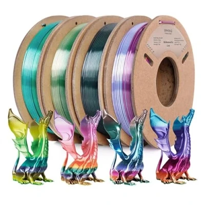 Bild av ERYONE PLA Filament 1,75 mm, 3D skrivare filamentpaket, multifärg pack skrivarfilament 0,03 4 x 250 g/pack, silkesregn filament, metall Luster&amp;Forest&amp;Universe&amp;Candy