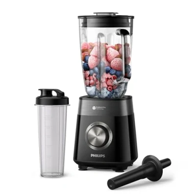 Bild av Philips 5000 Series Blender 1200W motor. ProBlend Plus teknik. To go Blandningsmugg. Delar som tål maskindisk. Kapacitet på 2 liter. Svart (HR3031/00)