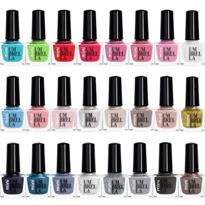 Bild av Set med 24 nagellack klassiker, pärlor och glitterfärger EU Made (Set C, Colours)