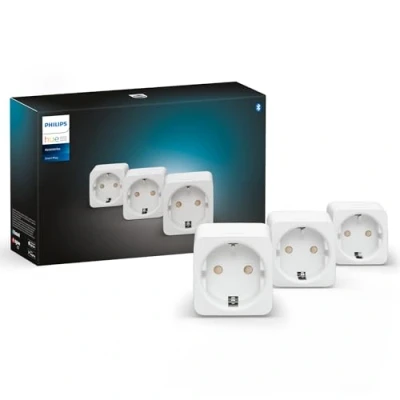 Bild av Philips Hue smart Plug 3 pack uttag, styrning via Bluetooth, kompatibel med Alexa, Google Home och Apple HomeKit