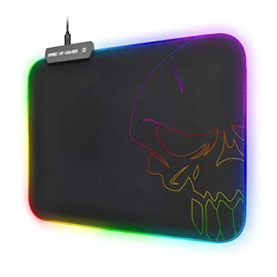 Bild av SPIRIT OF GAMER Gaming Mouse PADS RGB MEDIUM LED bakgrundsbelysning upplyst 10 lägen + färger halkfri bas optisk mus/laserkompatibilitet Dim: 35 x 25,5 0,3 cm PS4/XBOX ONE/PC