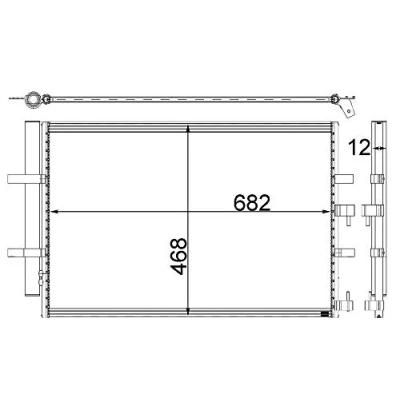 Bild av MAHLE ORIGINAL AC 32 000P Kondensator med avfuktare 682mm FORD: Transit Custom V362 Skåpbil, Tourneo Minibuss
